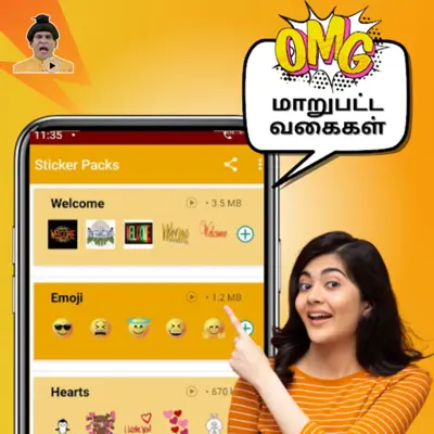 Animated Tamil WAStickers android App screenshot 2